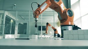 Robotic Arms Works Stacking White Cubes Stock Footage Video (100% Royalty-free) 1058042734 | Shutterstock