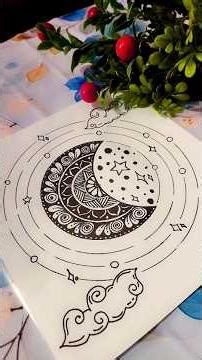 Creat Magical Moon Mandalas With This Easy Art Tutorial🌙✨ #art #shorts #cute #mandala #mandalaart