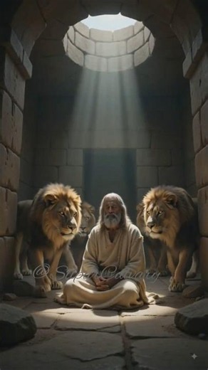Daniel In The Den Of Lions 🦁 #christianshorts #biblestories #jesus