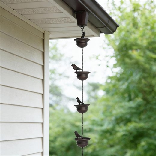 Bird Rain Chain Gutter Downspout, Metal Cup Rainwater Chain, Outdoor Garden Decor - Etsy Canada