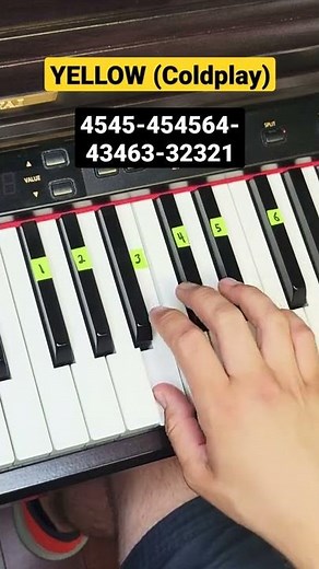 Yellow coldplay - piano tutorial