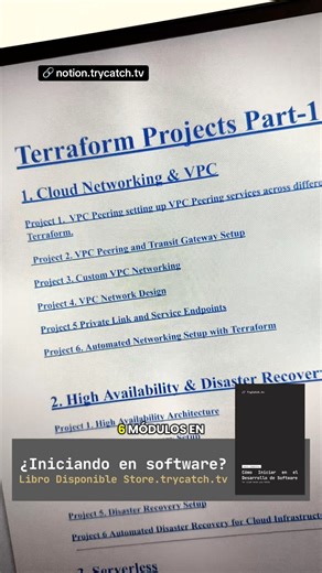Proyectos para aprender Terraform haciendo notion.trycatch.tv | Try Catch