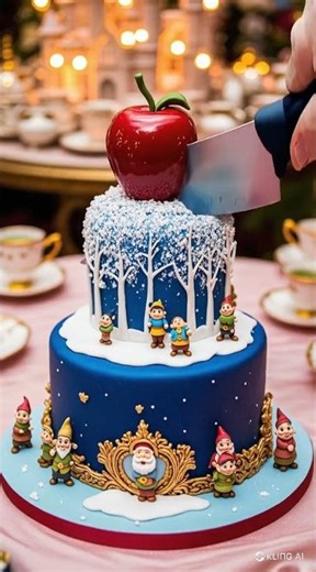 Snow White Cake! 🍎🌲 Would YOU Eat the Apple or the Mirror First