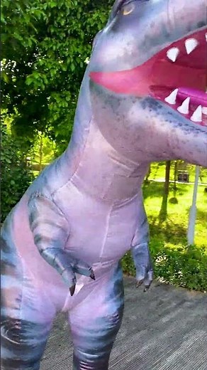 Trying out the new Tyrannosaurus Rex inflatable costume in the park #trex #dinosaur #cosplay