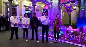 🎙️ Eduardo Rivera Pérez encabeza la inauguración del nacimiento “El Portal de Belén” en el patio del Palacio Municipal 📹 @EsImagen | E Línea Noticias