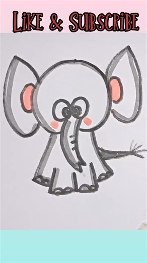 Cute Elephant Drawing | Easy Elephant Sketch Ideas #shorts #shortsfeed #art #viral #trending #33
