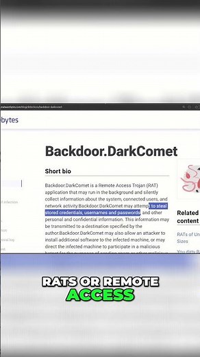 Dark Web RATs: How Attackers Target Your Accounts #shorts