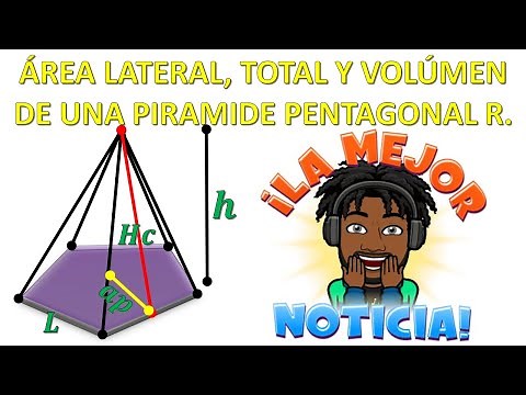 Áreas y volumen de una pirámide pentagonal regular PASO A PASO