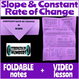Constant Rate of Change & Slope Foldable Notes   Video Lesson