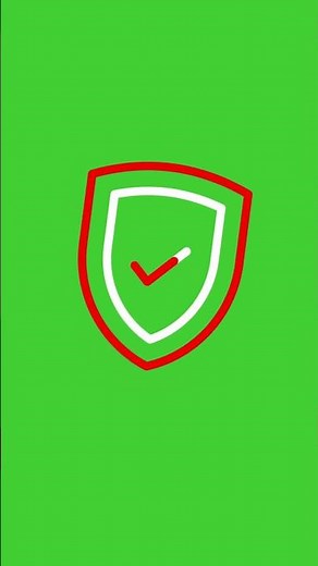 No COPYRIGHT Animated Shield Check Icon on Green Screen Background | HD