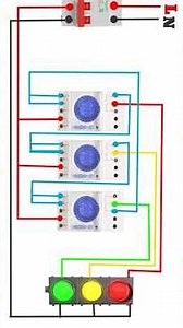 single phase traffic light control wiring diagram with a timer #diagram #viral #shorts