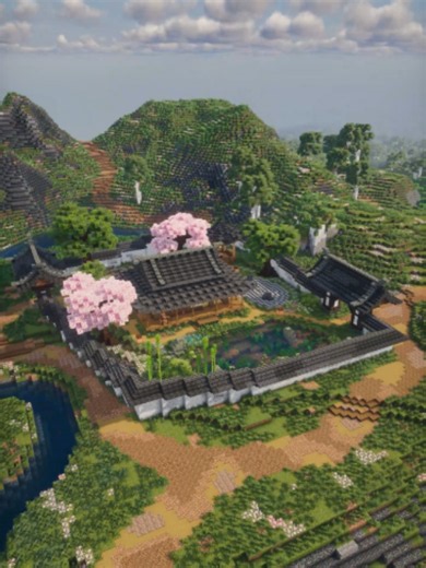 Minecraft Japanese Garden Build Tutorial and Timelapse - Download link in bio #minecraft #minecraftbuild #minecraftbuilds #minecrafttimelapse #minecraftbase #minecrafttutorial #japanesegarden
