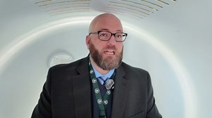 Rene Knott ventures to the top of the Gateway Arch