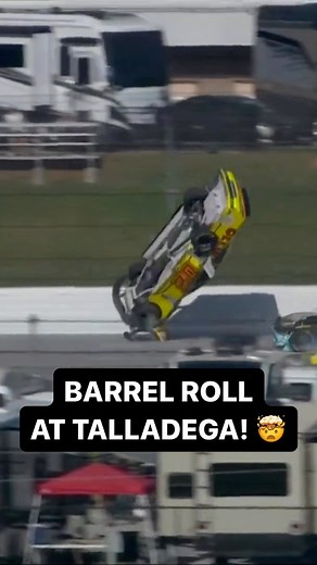 Blaine Perkins barrel rolls down the backstretch at Talladega in a vicious crash! Thankfully, everyone is okay. #nascar | TSN