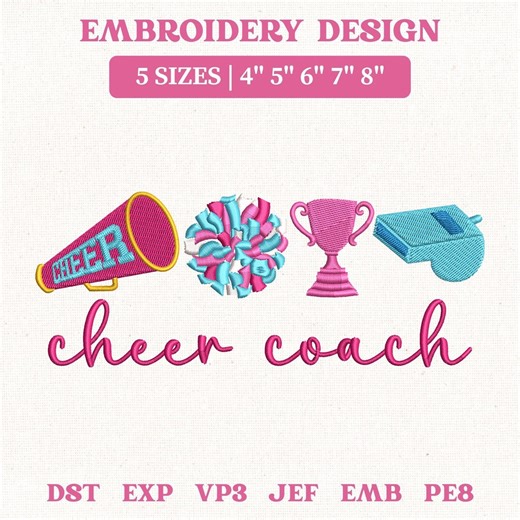 Cheer Coach Machine Embroidery File, Game Day Cheerleader Mama (digital Download) - Etsy