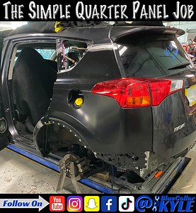 33K views · 411 reactions | Replacing a quarter panel can be a complicated project with many steps to get the job done. Luckily this Toyota RAV4 is one of the easiest I've done. Check out how it's done! #oddlysatisfying #quarterpanel #autobody #craftsmanship #bodywork | BluecollarKyle | Facebook