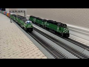 BN SD40-2 A-B-A set on coal trains plus Rapido C36-7 on BN trains