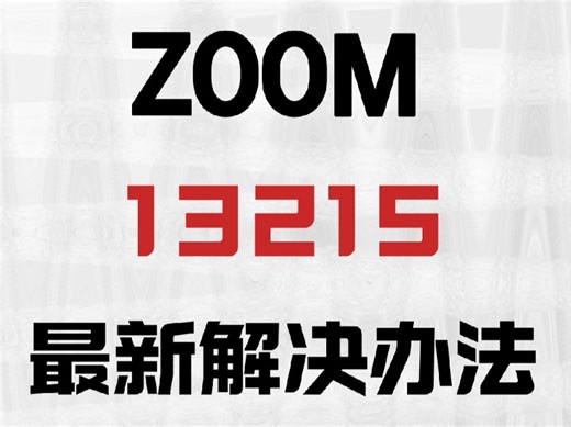 Zoom 13215 最新解决办法