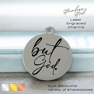 But God Engraved Stainless Steel Charm – Silver, Gold, Rose – Inspirational Jewelry Supply - Etsy