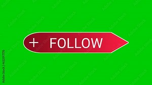 End screen call to action video animation text follow , subscribe,like, on green screen. symbols and signs End Screen motion graphics for video elements