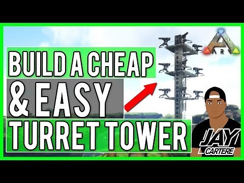 Ark Build Tutorial - How To Build A Cheap & EASY Turret Tower! - This Works After The Turret Nerf!