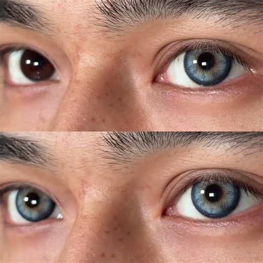 Do you prefer natural or bold blue 👀👇🏼 #coloredcontacts #luonmelenses
