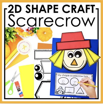 Scarecrow Craft Template 2D Shape Craft Counting Numbers Fall Craft Kindergarten
