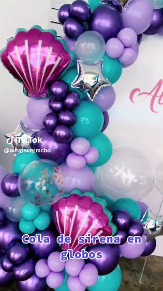 Cola de Sirena en Globos - Hermosa Combinación y Técnica