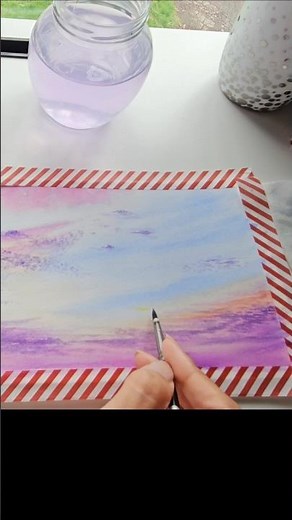 Soft Lavender Haze ☁️💜 #calmart #relaxingart #watercolorpainting