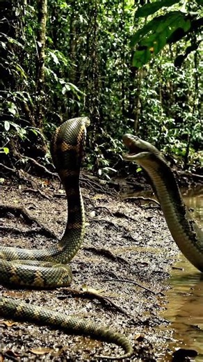 King cobra vs anaconda fight
