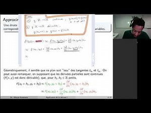 Mathématiques I - Cours 8.1 - Fcts deux variables: approximation linéaire
