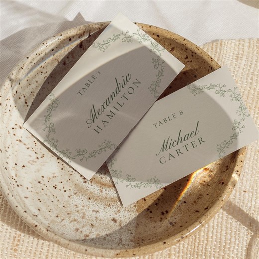 Editable Wedding Place Card Template Folded or Flat Table Name Card, French Garden, Botanical - Etsy Canada