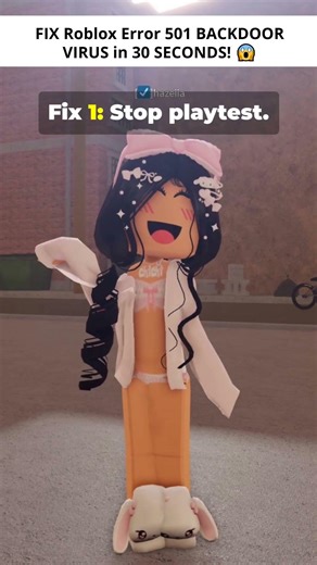 FIX Roblox Error 501 BACKDOOR VIRUS in 30 SECONDS! 😱 #Error501 #RobloxFix #RobloxVirus #RobloxStudio