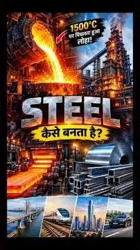 1500°C Ka Pighla Hua Loha Steel Kaise Banta Hai? 🔥 #steelplant #iron #india #engineering #shorts