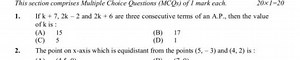 This section comprises Multiple Choice Questions (MCQs) of I ma... | Filo