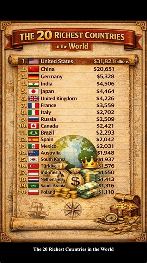 20 Richest Countries: Mind-Blowing Wealth Rankings That Will Shock You!