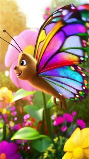 Baby Butterfly 🦋 | Cute Cartoon Rhyme for Kids | Fun Learning Song 🎶 #cartoon #nurseryrhymes #kids