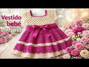 Crochet baby dress 9-12 months step by step | Easy and beautiful