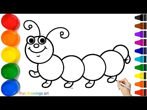 Colorful Worm Drawing 🐛 Drawing and Coloring Easy Step by Step Tutorial