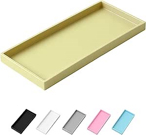 Vanity and Bathroom Tray, 9.8" ABS Countertop Organizer,Waterproof Vanity Tray for Toilet Tank,Perfume,Soap,Keys,Bathroom Accessories,Kitchen and Bath Trays,Non Slip Small Trays,Gold