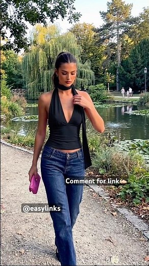 Effortless Chic in Black Halter Top & Denim | Minimal Yet Stunning Look #ootd #ootdguide #fashion