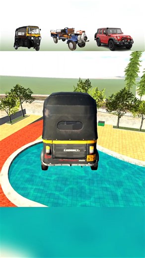 Sky High Building Vs 3 Vehicles: Water Jump Challenge! 😱🌊 (Part 6) 🏢🔥 #gaming #shorts #ibd3d