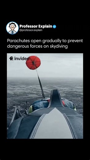 Professor Explain 🤯 | When a skydiver jumps from the plane, the parachute doesn’t burst open automatically—it deploys through a controlled process. The diver... | Instagram