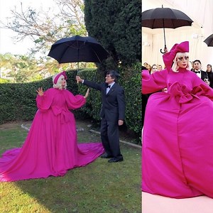 lady gaga at the met gala: at home edition ✨ feat my dad as the umbrella helper in a suit and my mom as the camera person :D (they are the real mvps here 😤💕) . . but this is my official entry for @voguemagazine ‘s #metgalachallenge! The goal was to recreate iconic met gala looks at home, and this is my take on @brandonmaxwell ‘s design for @ladygaga - feat. pink bedsheets, laudrybaskets, my black photo backdrop, and other clothes i had around the house! . . (sorry there is no part 2 showing th