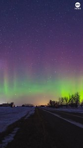 A timelapse shows the vibrant Aurora Borealis late at night in North Dakota's skies. https://abcn.ws/2FLyzTu | ABC News