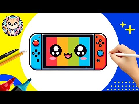 Cómo Dibujar una Nintendo Switch Arcoíris Kawaii 🌈🎮Dibujos Kawaii Fáciles y Rápidos