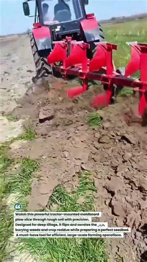 High-Speed Multi-Bottom Moldboard Plow in Action #Farming #AgriTech #Tractor