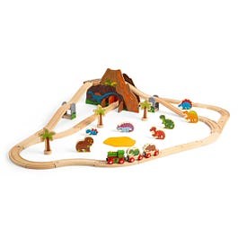 Bigjigs Toys 49-Piece Wooden Dinosaur Rail Train Set
