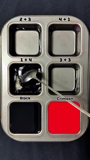 Combine the color Black with Crimson, and can you guess the name of the final color?#ColorMixing #asmr #satifying #colormix #black