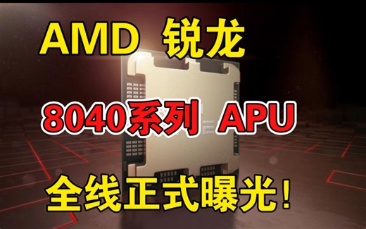 AMD锐龙8040 APU全线曝光：集体马甲！Zen5还早呢